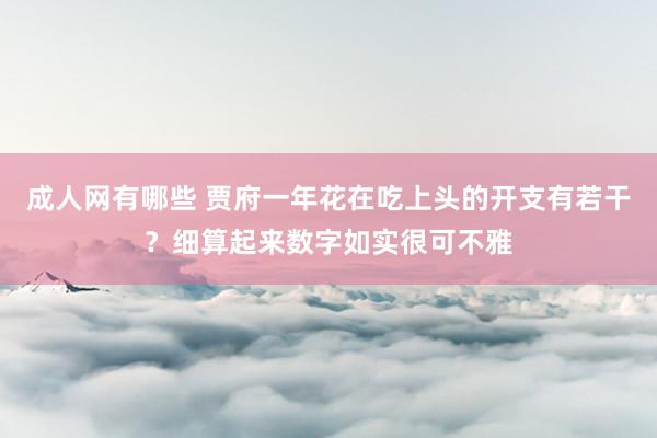 成人网有哪些 贾府一年花在吃上头的开支有若干？细算起来数字如实很可不雅