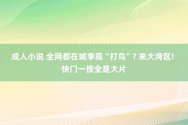 成人小说 全网都在喊李现“打鸟”? 来大湾区! 快门一按全是大片