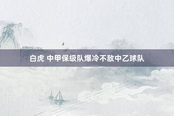 白虎 中甲保级队爆冷不敌中乙球队